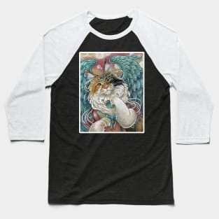 Angel Cat Princess - White Outlined Version Baseball T-Shirt